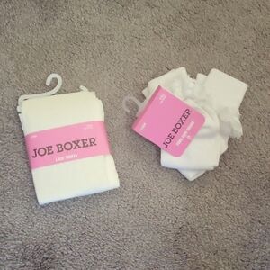 Joe Boxer White Lace Cuff Socks And Lace Tights